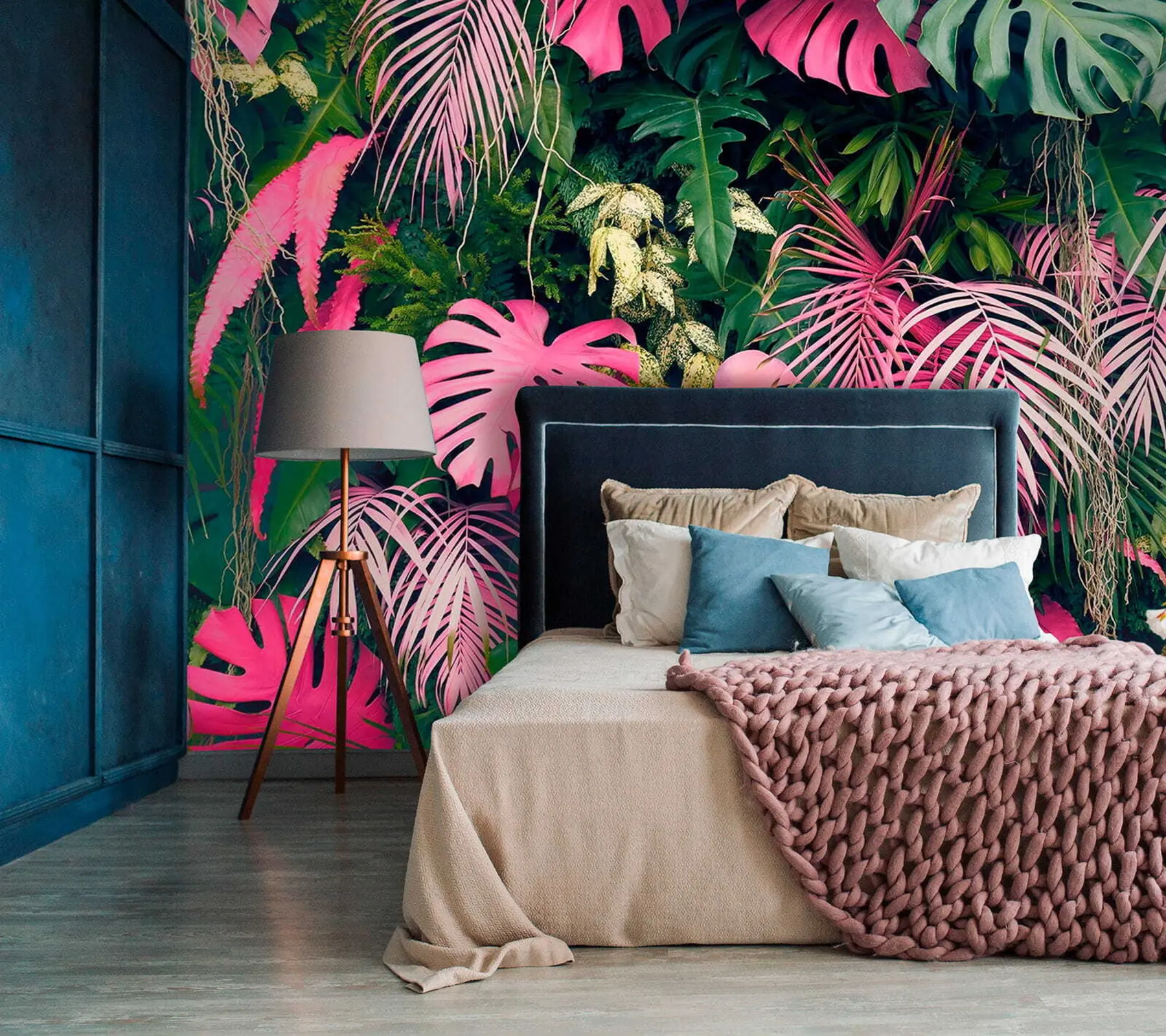 Шпалери Зелене та рожеве листя u79682