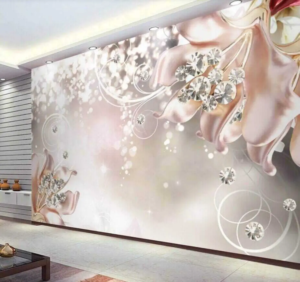 Шпалери Порцелянові квіти та кристали u17739