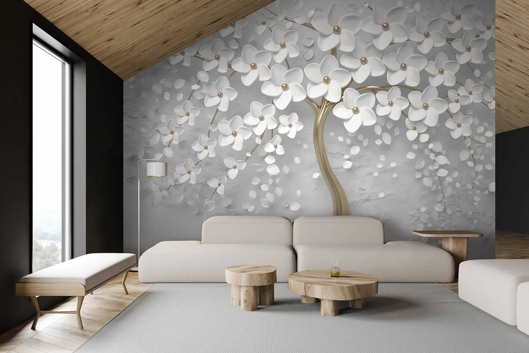 Шпалери Квітуче дерево з великими квітами u37065