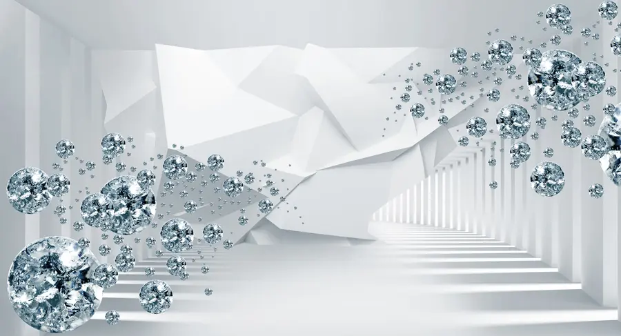 Шпалери Біла кімната з кришталем u60340