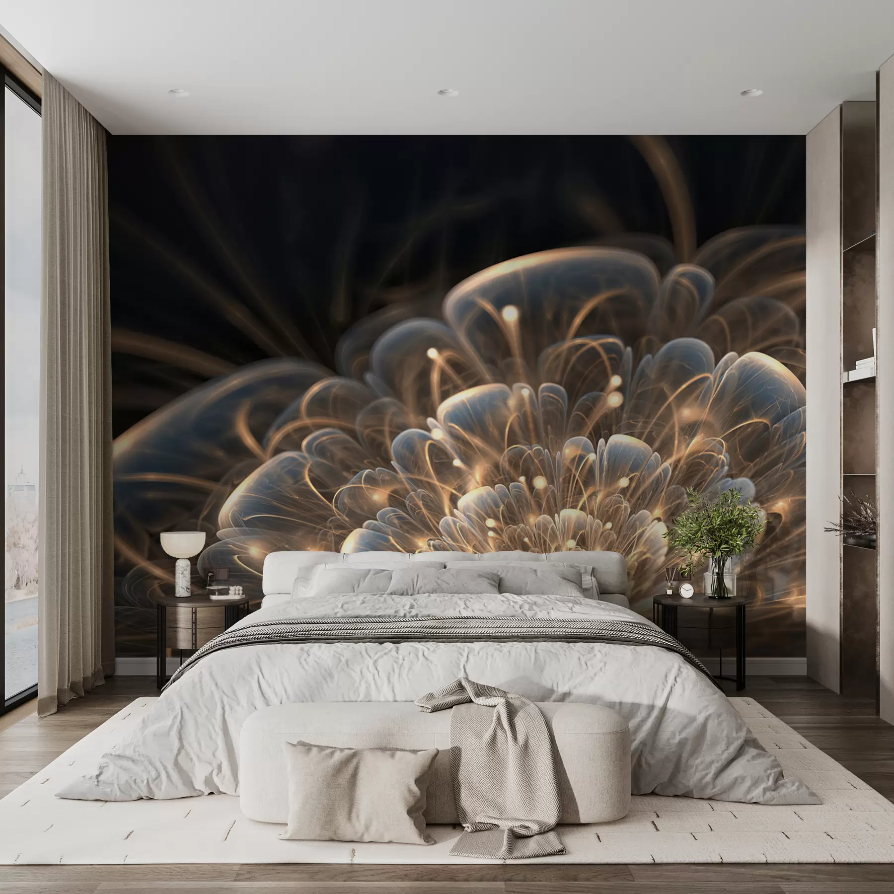 Шпалери Малювання світлом на темному тлі u59705