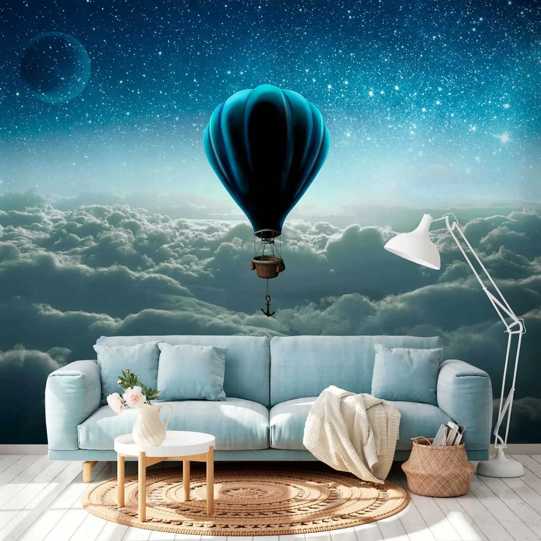 Шпалери Повітряна куля на тлі нічного неба u70538