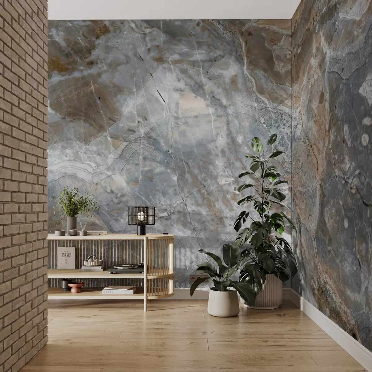 Шпалери Сіро-бежевий мармур u71438