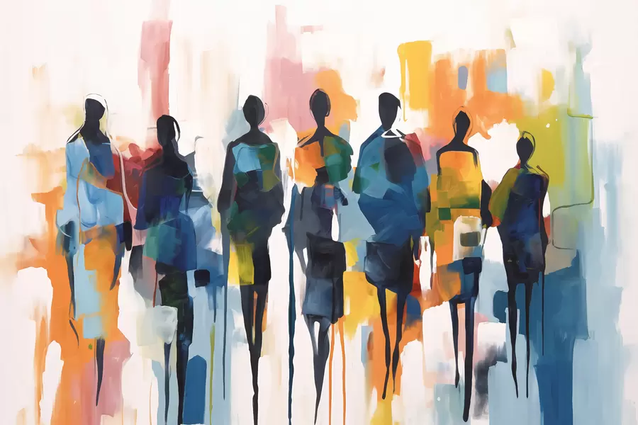 Шпалери Силуети абстрактних людей w01559