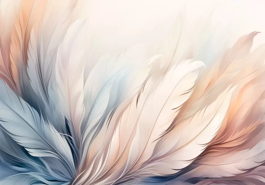 Шпалери Ніжне пір'я в пастельних тонах w01973