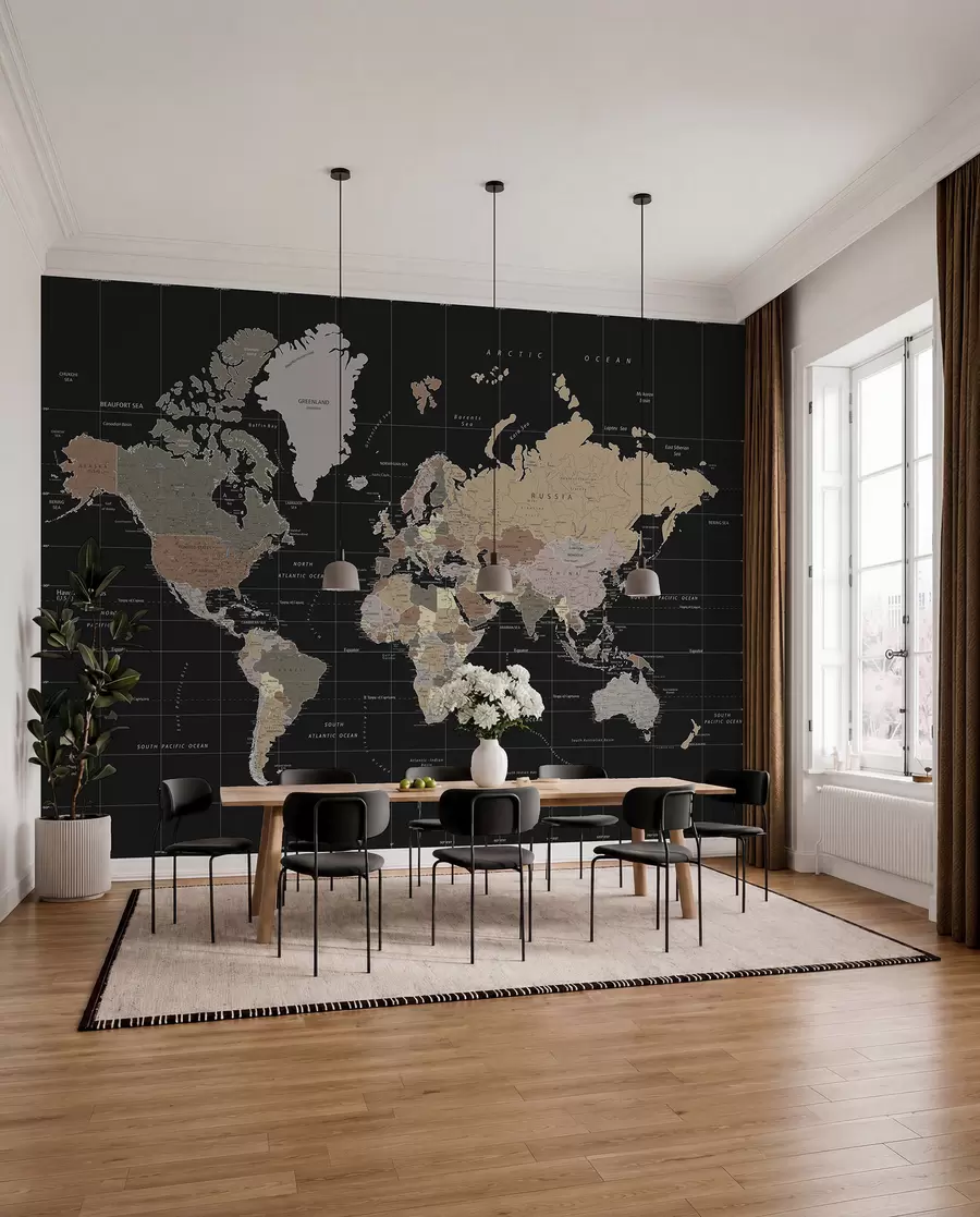 Шпалери Карта світу з позначеними різними країнами u99477d1