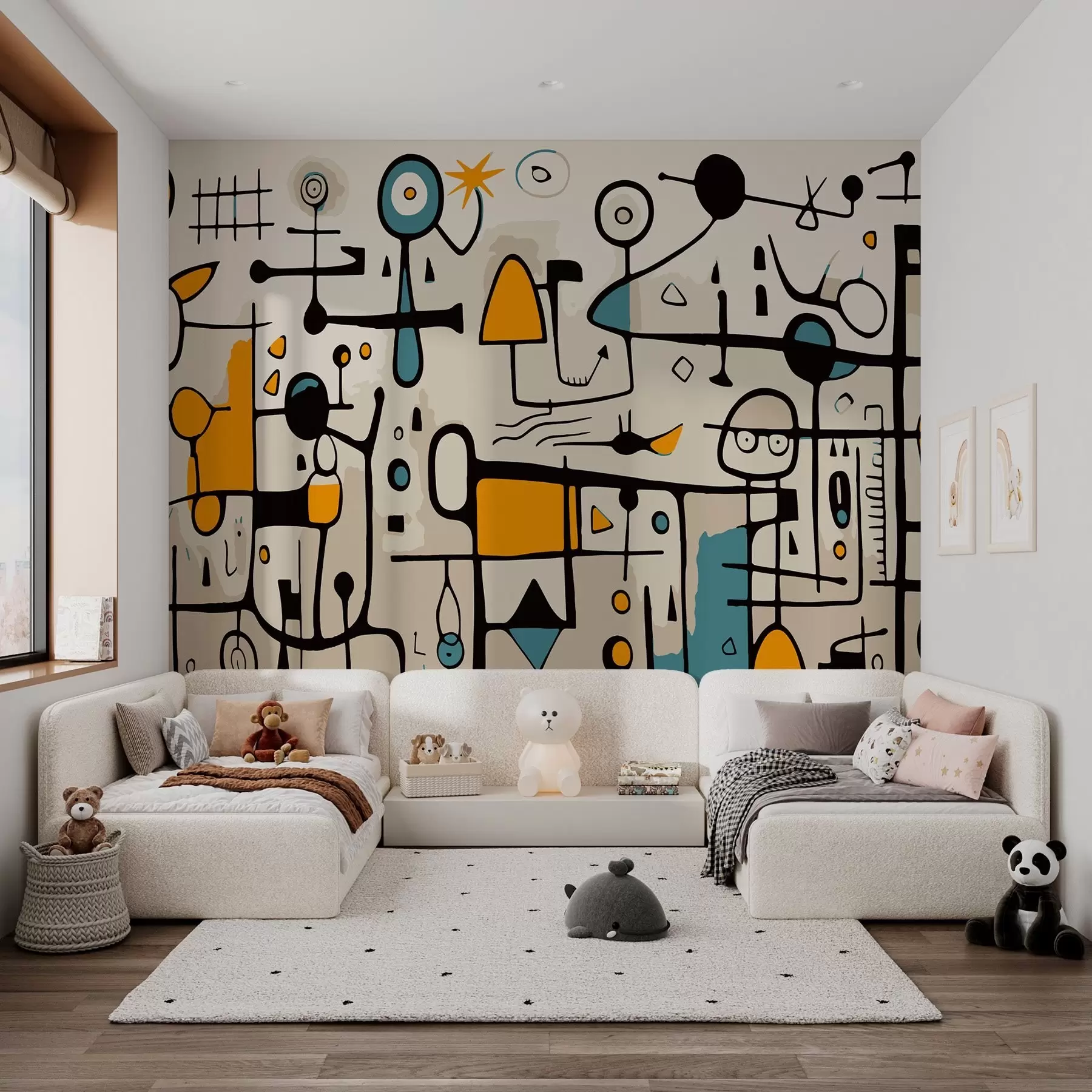 Шпалери Абстрактне мистецтво з геометричними формами в стилі модерн w02029