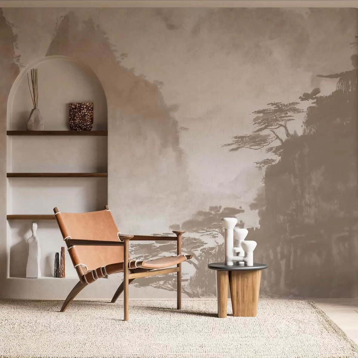 Шпалери Спокійні гори з витонченими деревами u98743