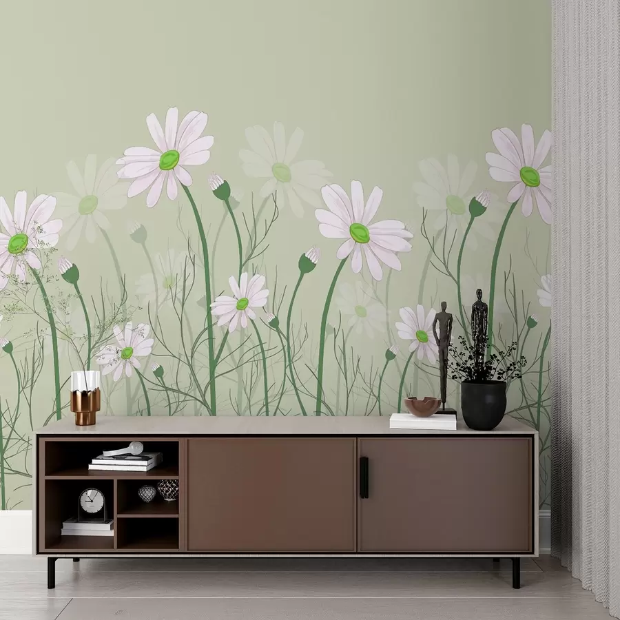 Шпалери Ніжні квіти танцюють на вітрі w00802v2