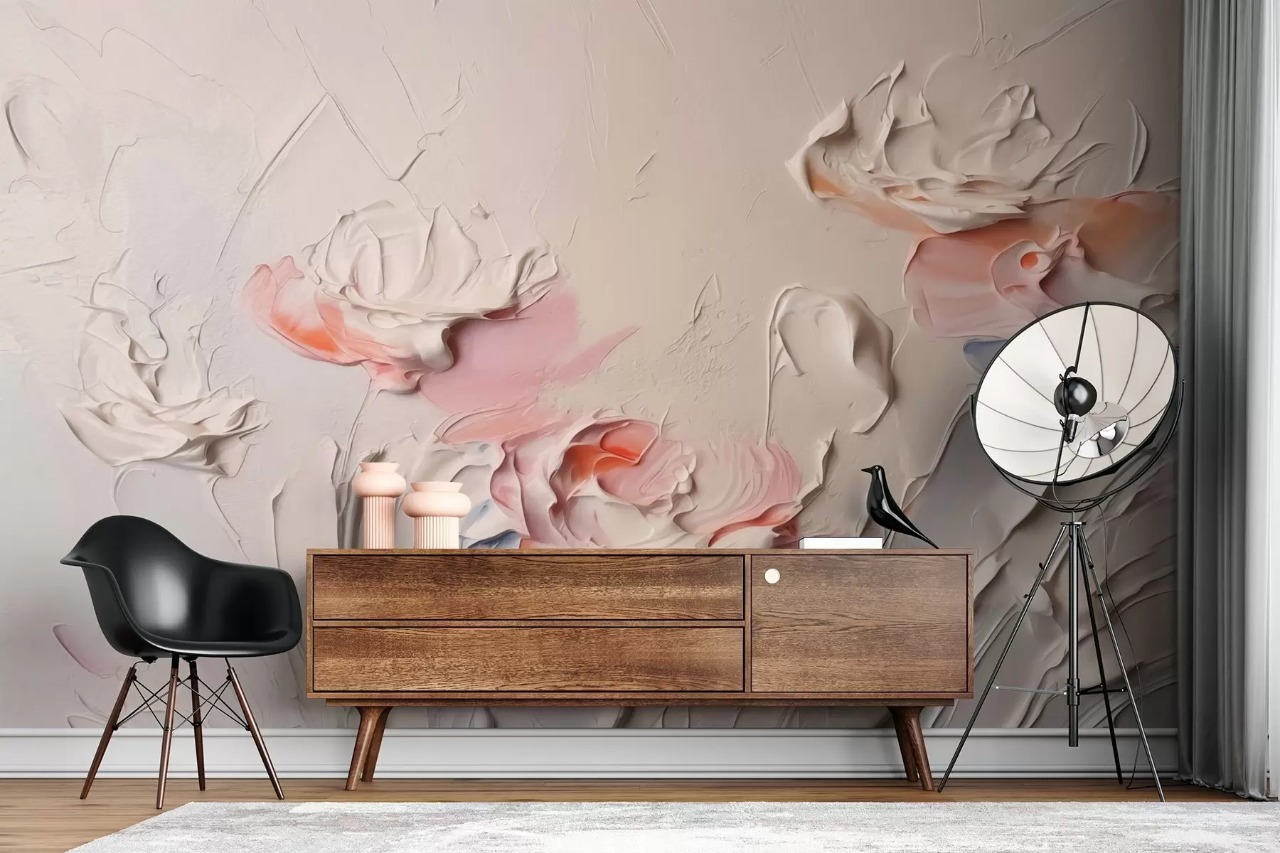 Шпалери Імітація мазків пензля на стіні у вигляді рослинності w02325