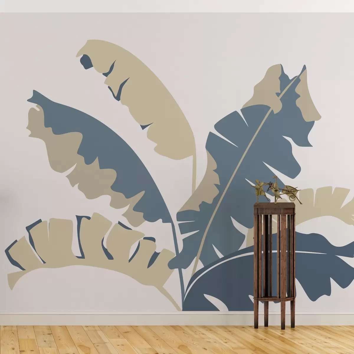 Шпалери Тропічне листя синього кольору w02424v2