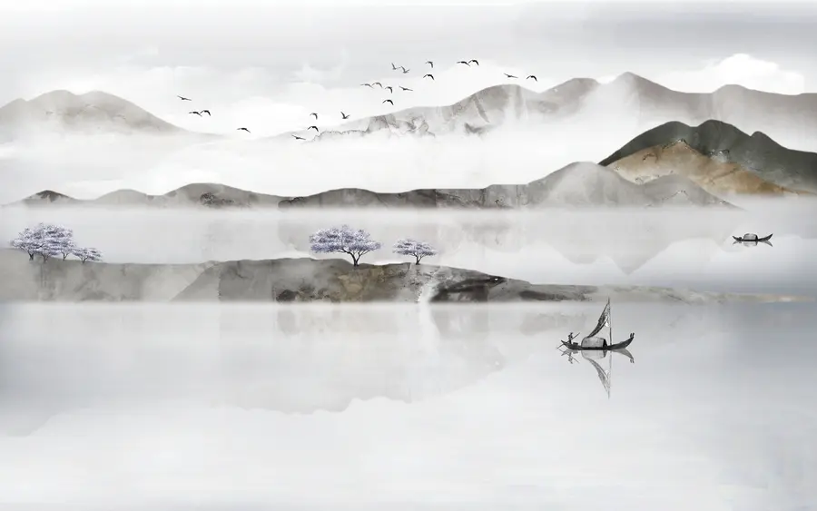 Шпалери Вода, небо і гори u46157