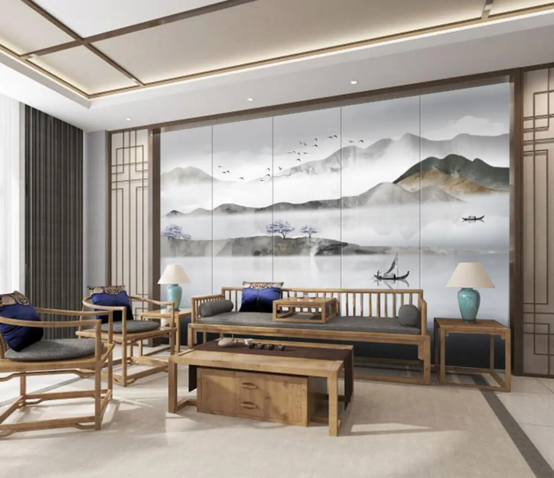 Шпалери Вода, небо і гори u46157