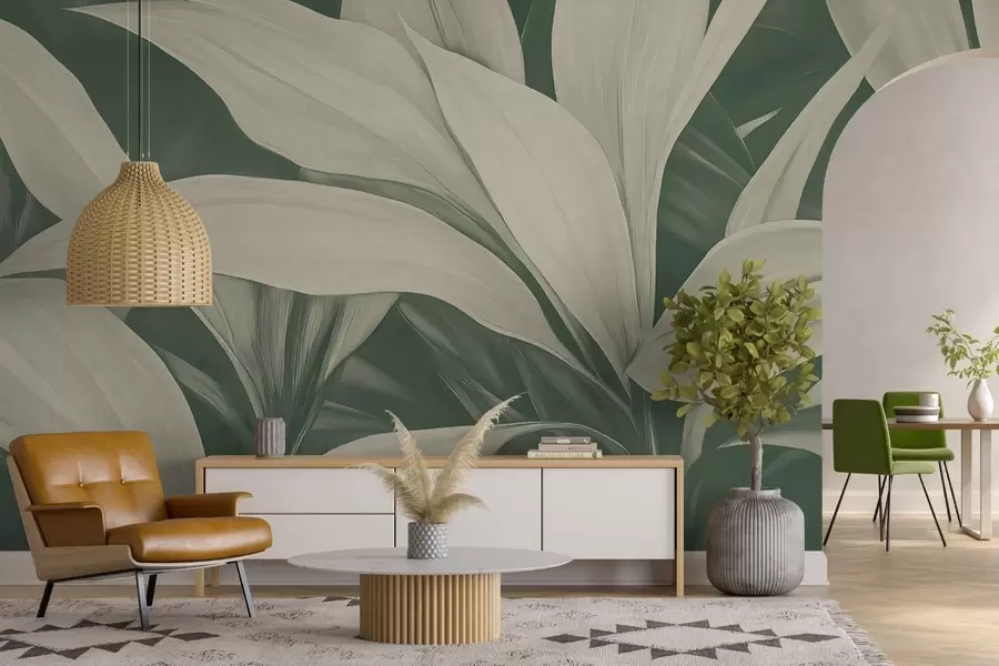 Шпалери Велике зелене листя рослин w08501v1