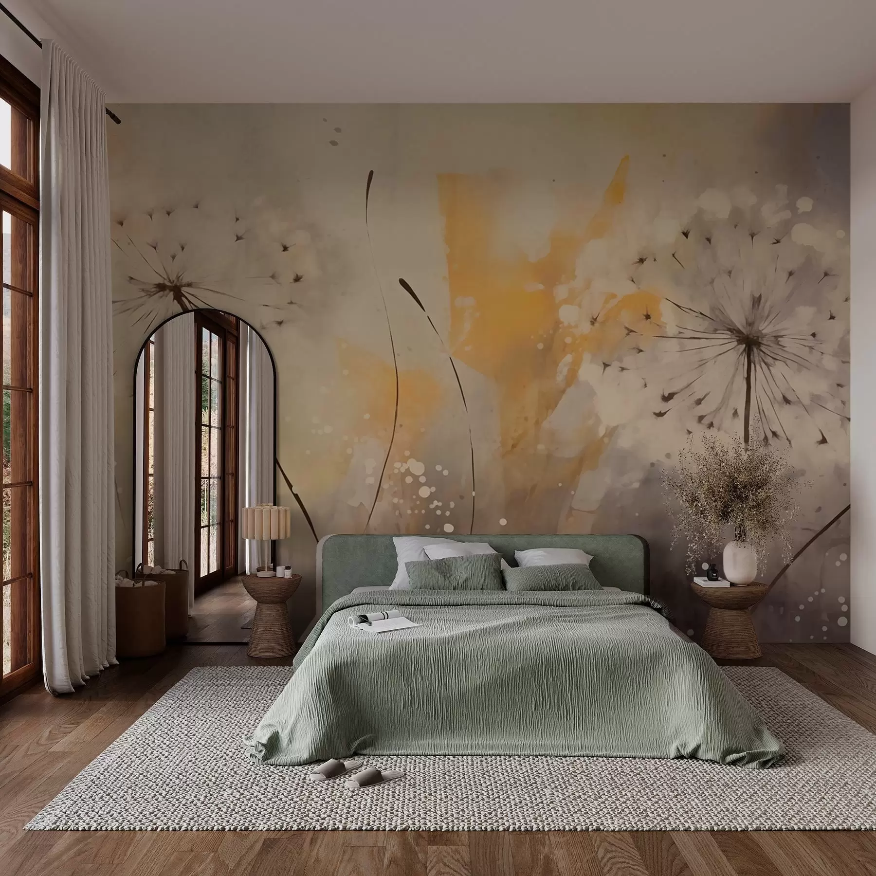 Шпалери Розмиті кульбаби в пастельних тонах w02699