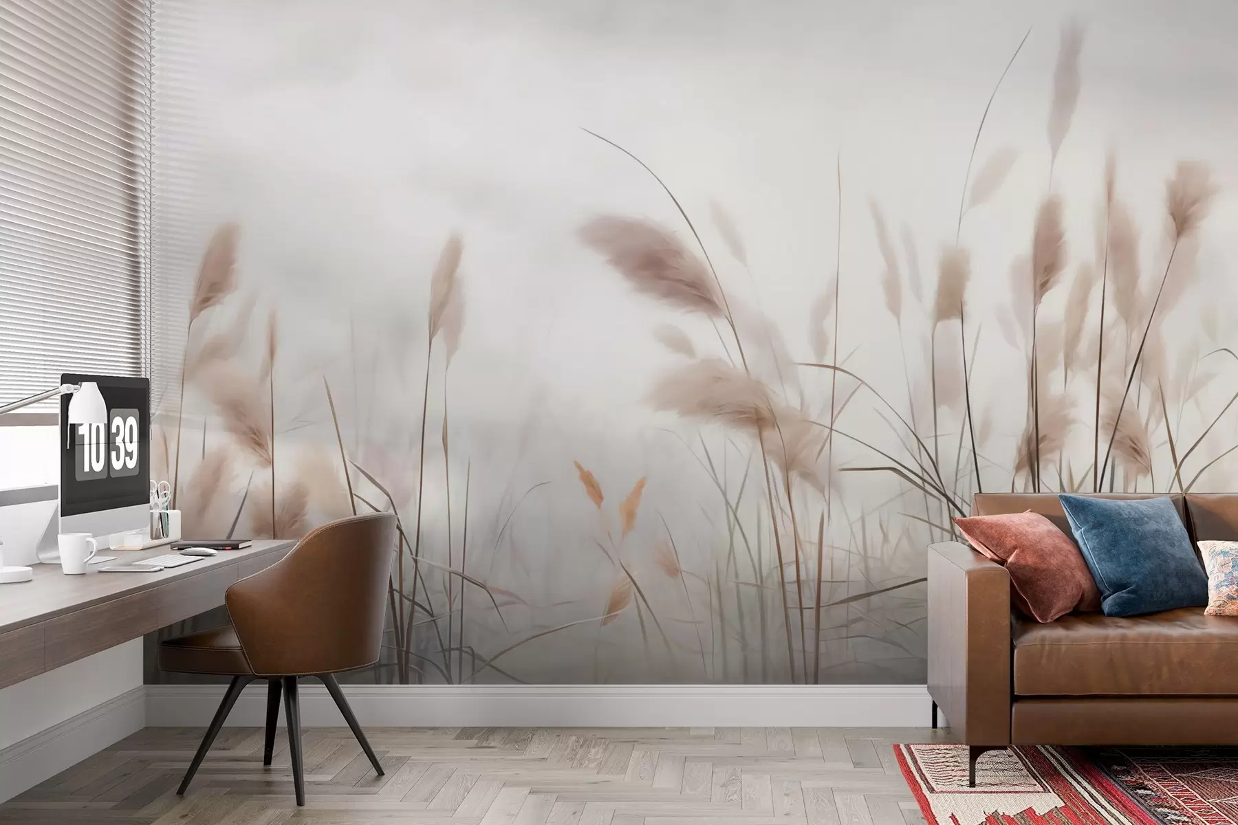 Шпалери Малювання з імітацією очерету w02724