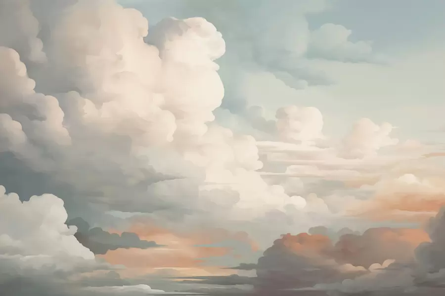 Шпалери Великі хмари імітують живопис w02731