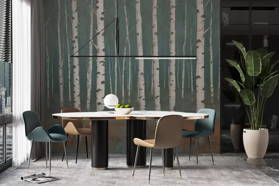 Шпалери Акварельні берези w02845