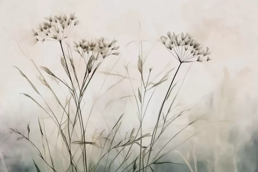 Шпалери Трави в акварельному розмитому стилі w02920