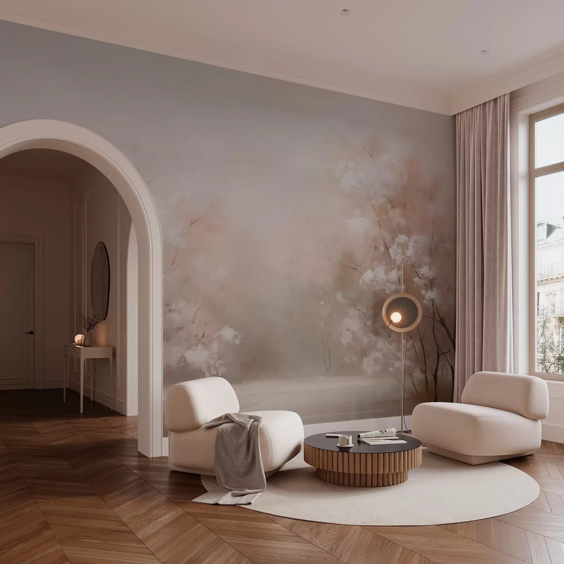 Шпалери Рослина абстрактної імітації живопису w02924