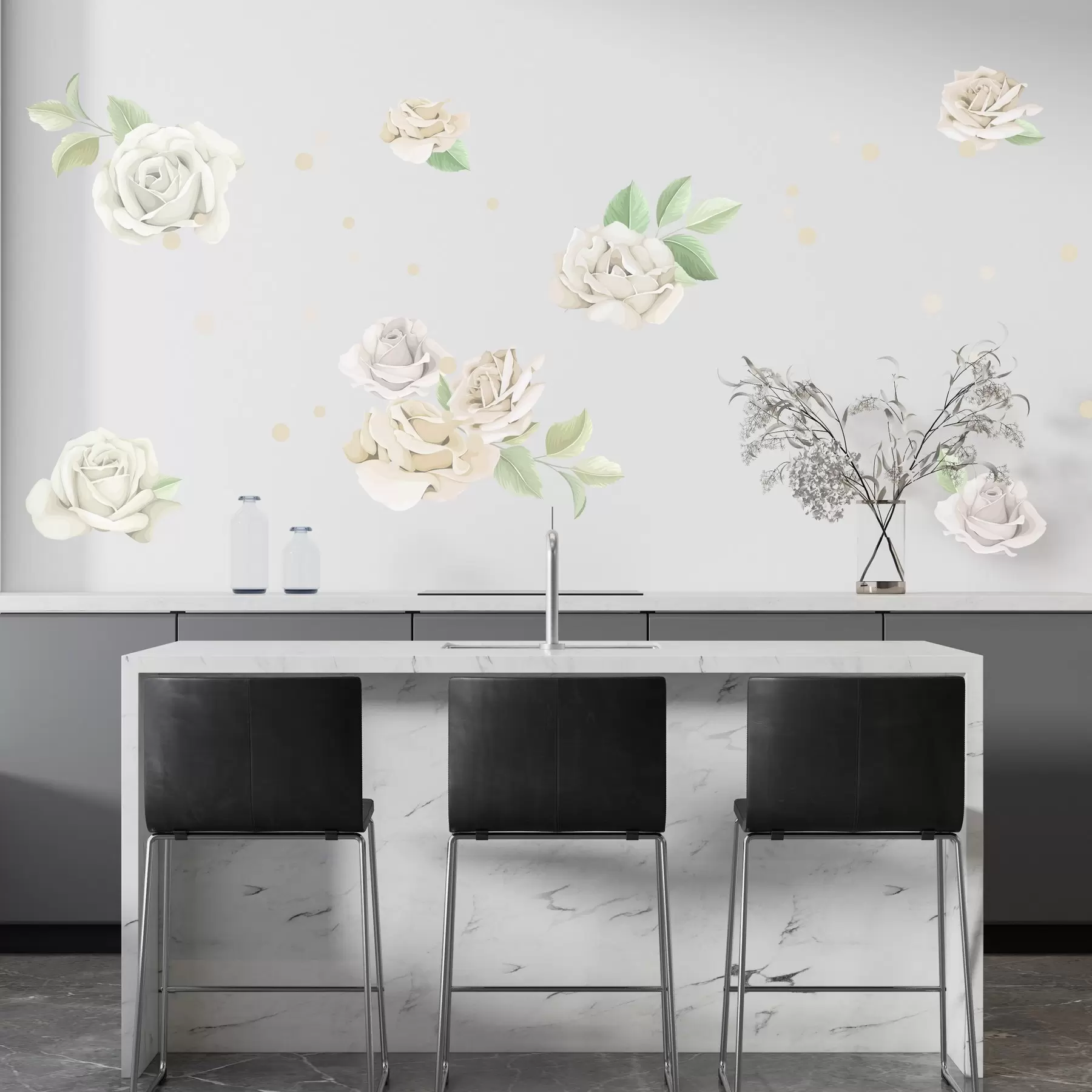 Шпалери Білуваті троянди n00023