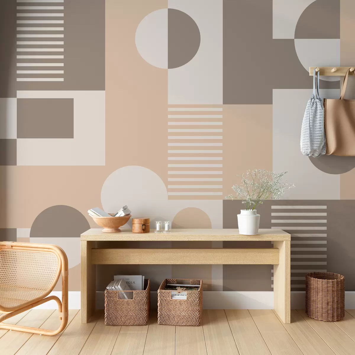 Шпалери Геометричні фігури в коричневих відтінках w02916v2