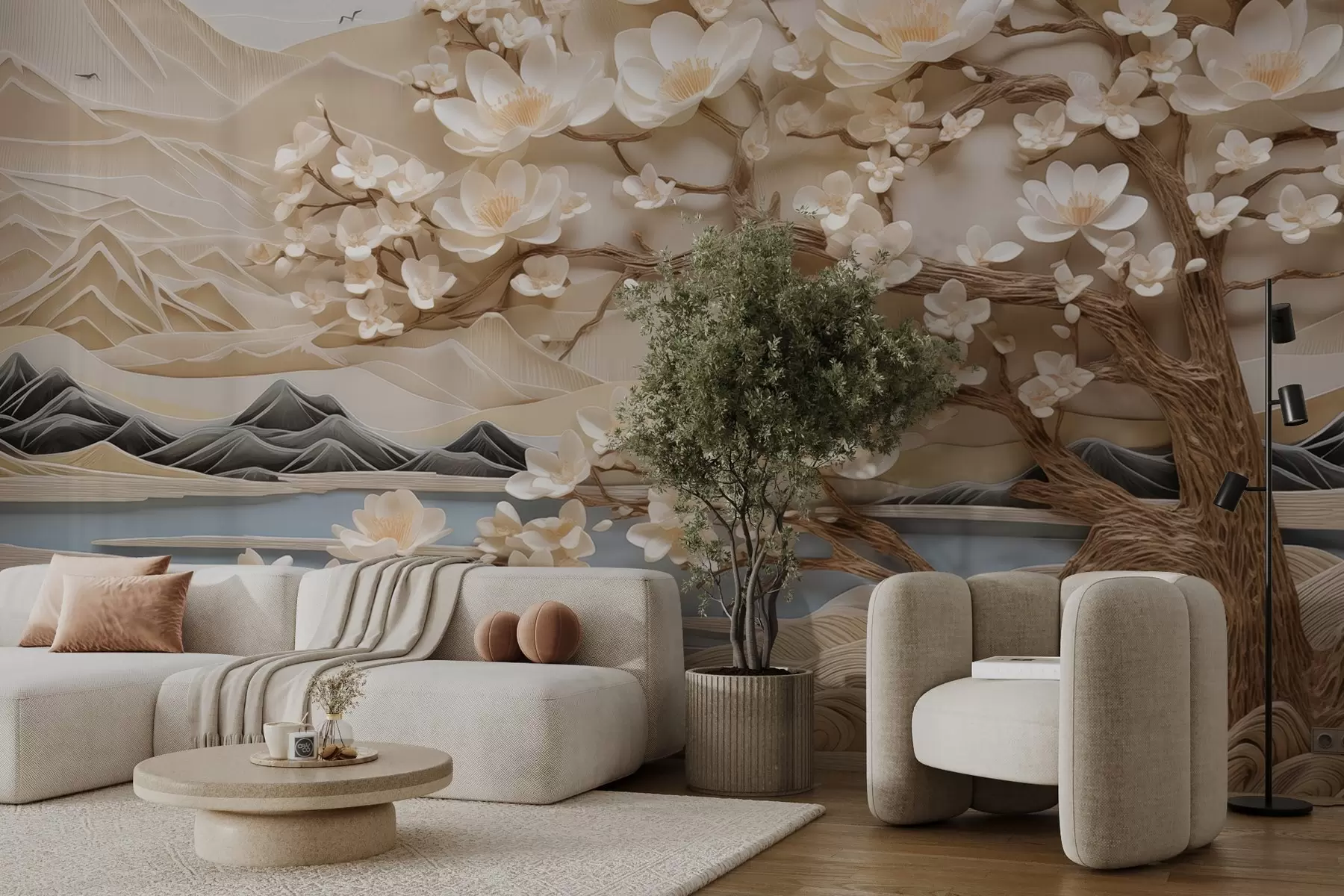 Шпалери Абстрактний ліс над річкою w02981