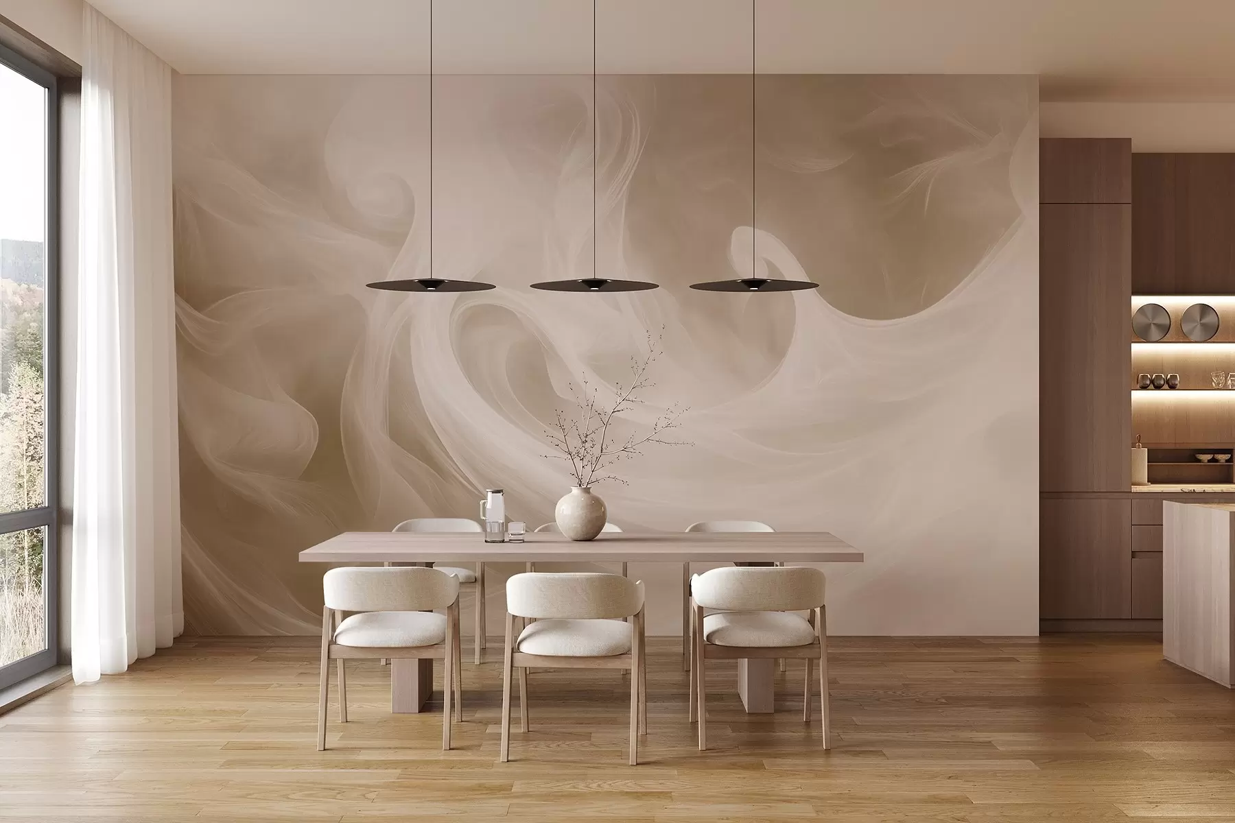 Шпалери Димова абстракція у відтінках бежевого w08708v1