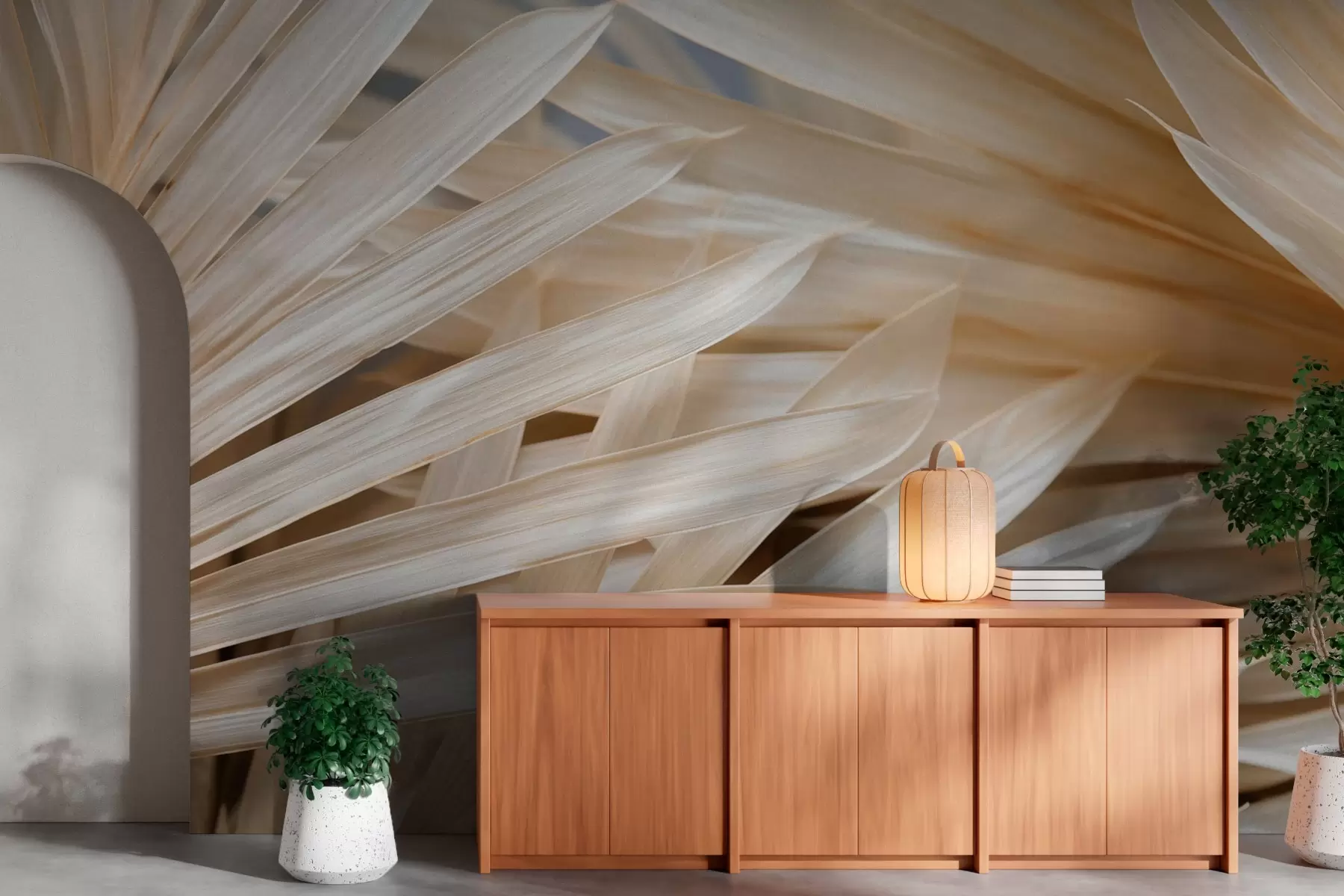 Шпалери Сухе пальмове листя w03031