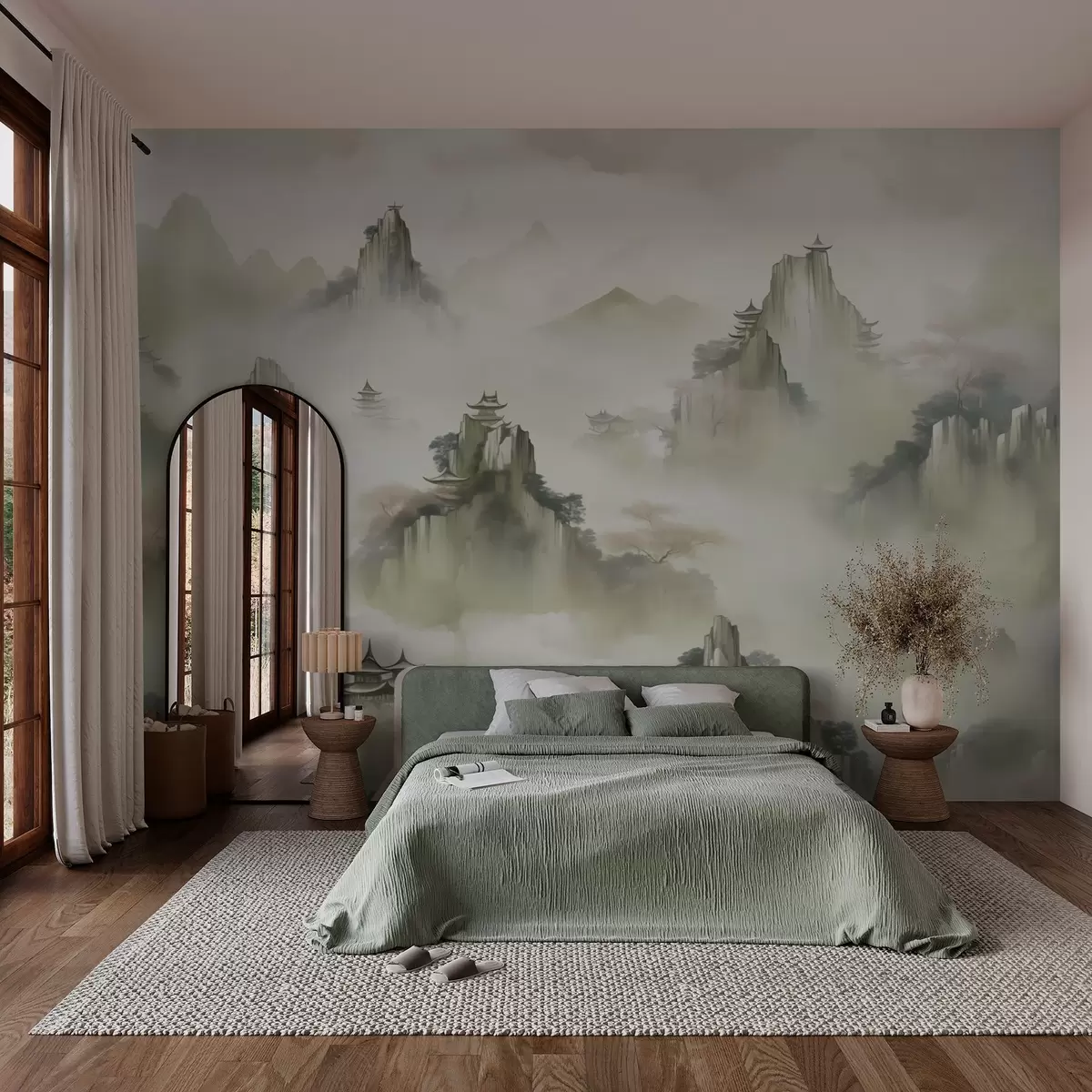 Шпалери Акварель, що імітує вершини скель w03036