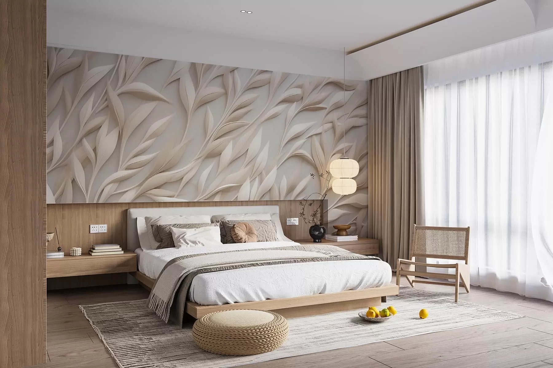 Шпалери Гілки на світлому тлі w08728