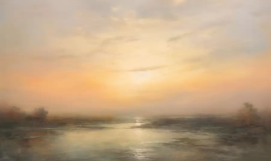 Шпалери Чарівний пейзаж заходу сонця w03132