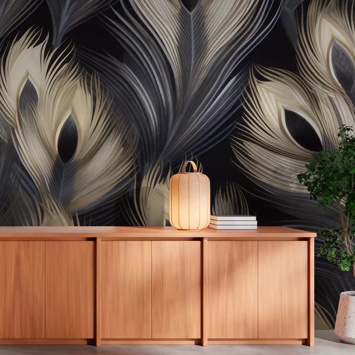 Шпалери Абстрактне тло з павиного пір'я w08799