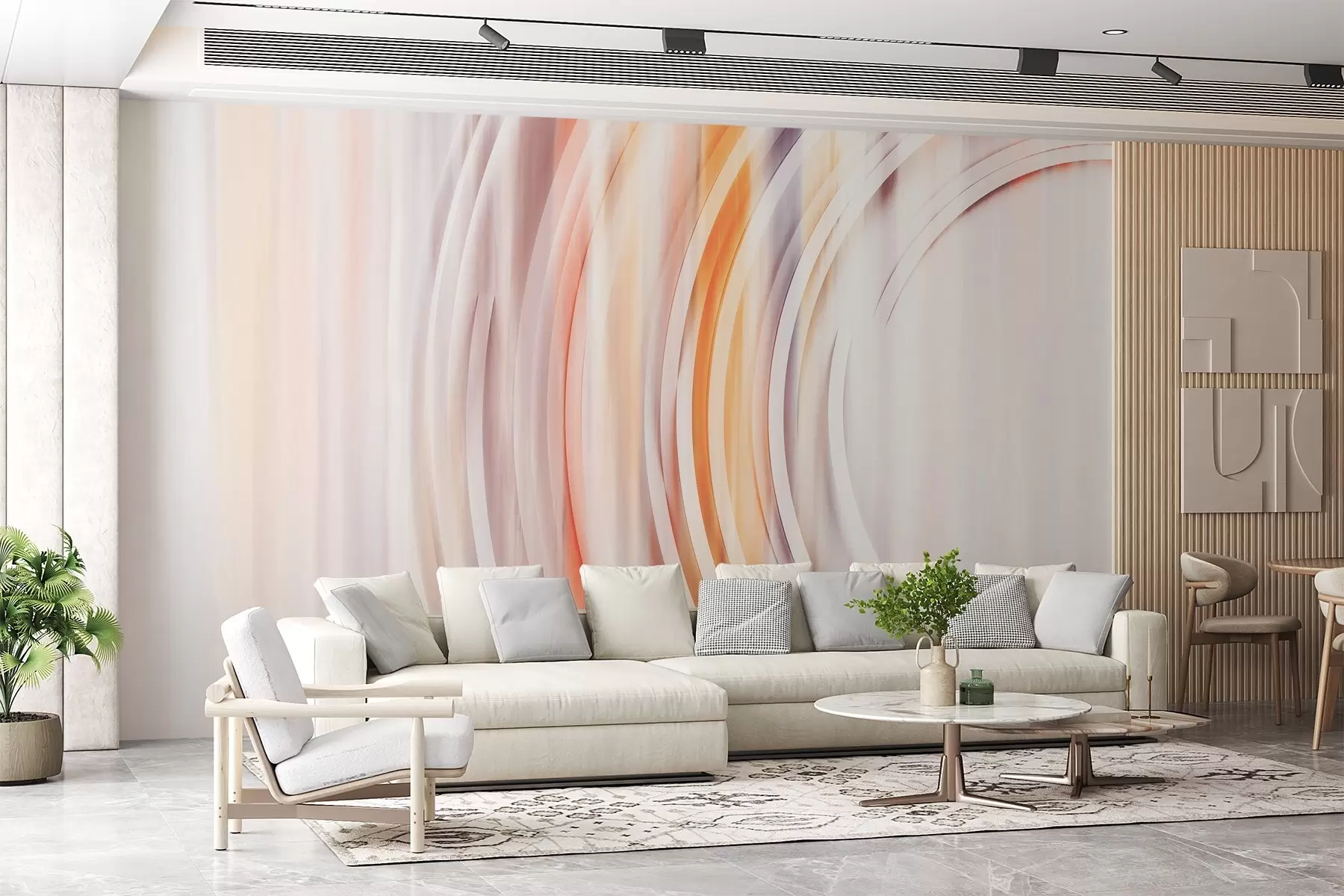 Шпалери Абстрактні хаотичні кільця w08929