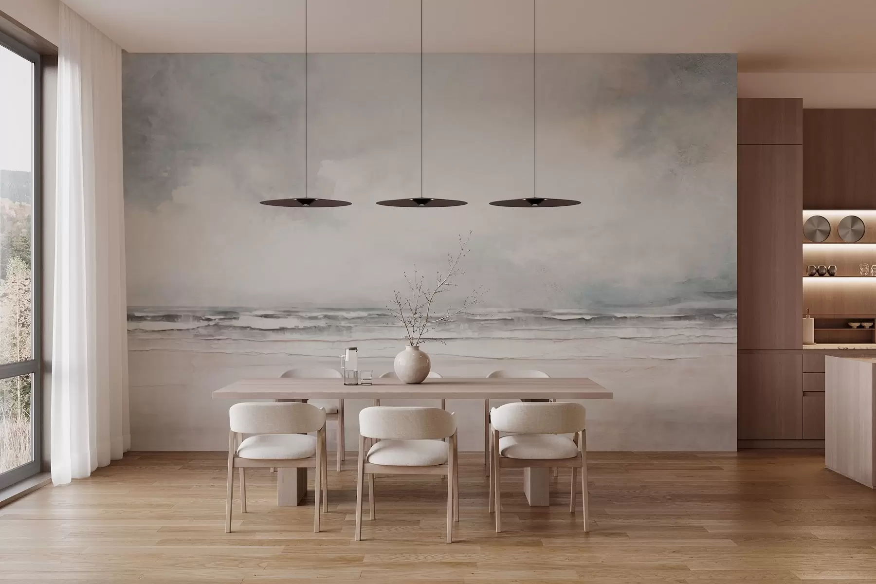 Шпалери Абстрактний горизонт зустрічі неба і моря w03441