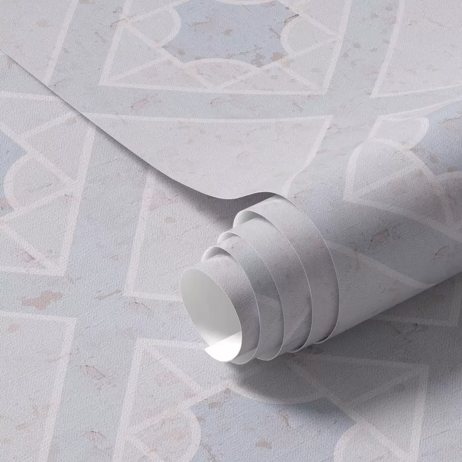 Шпалери Білі ромби на синьому тлі a00010