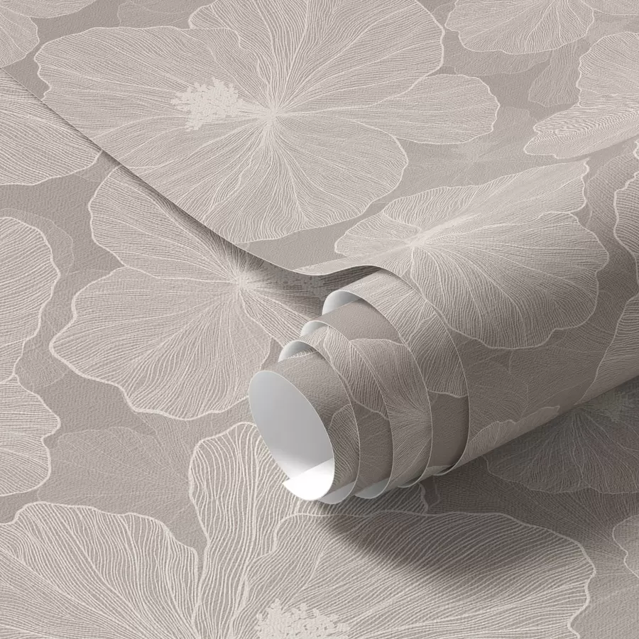 Шпалери Великі квіти на бежевому тлі a00067