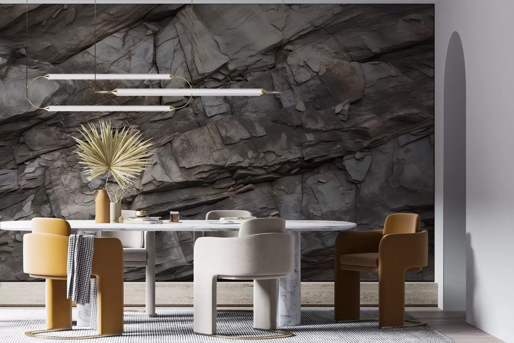 Шпалери Розписана скельна стіна w03554