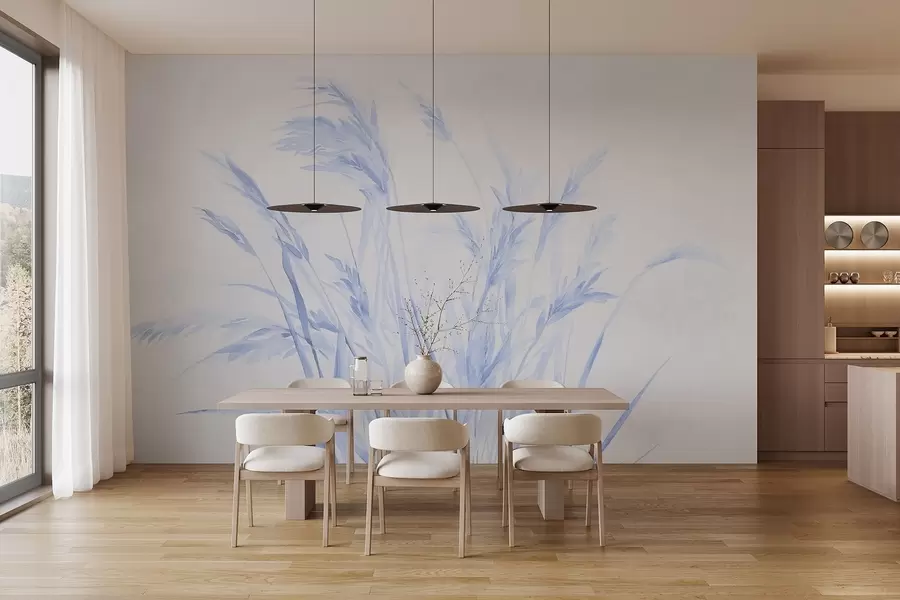 Шпалери Монохромні вінтажні колоски пшениці w09068v1