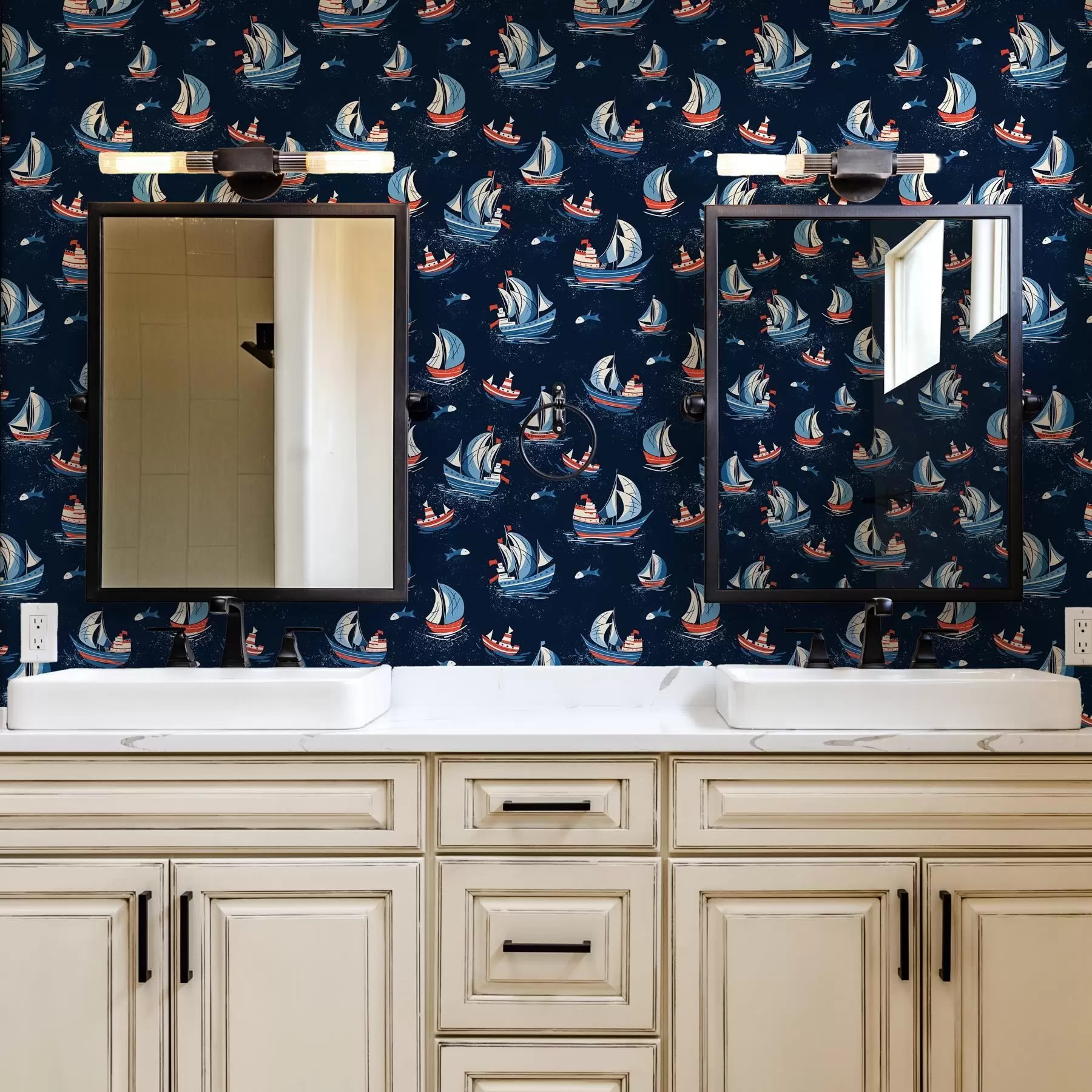 Шпалери Кораблі на синьому тлі a00126v1