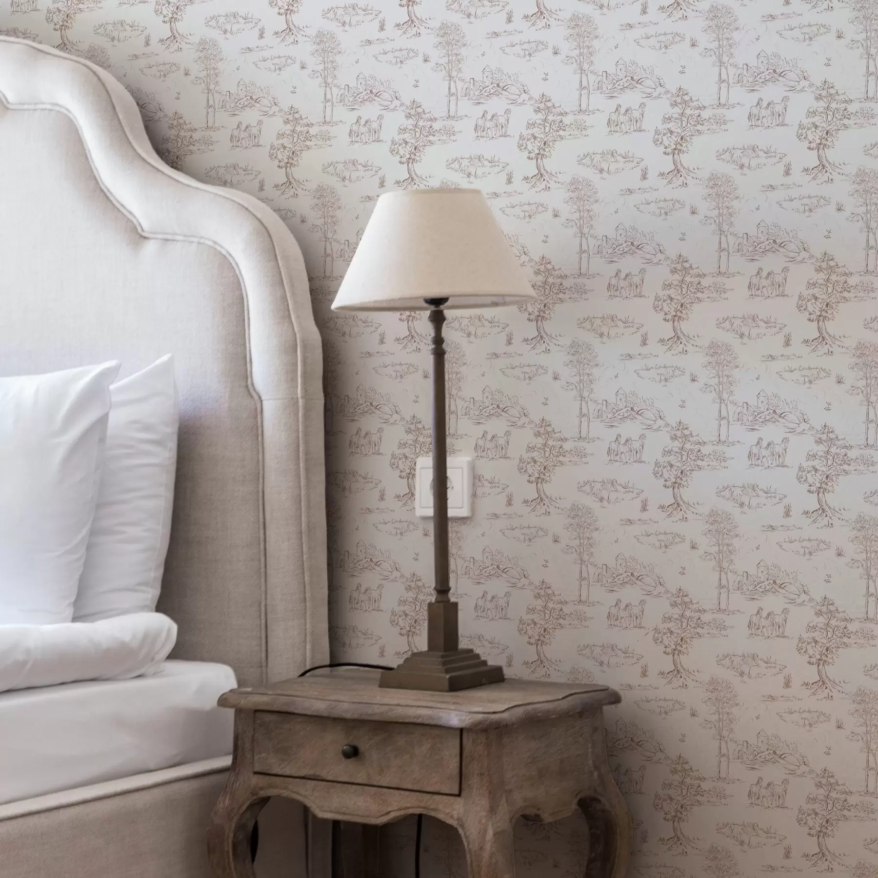 Шпалери Сільський пейзаж із замком і кіньми a00133