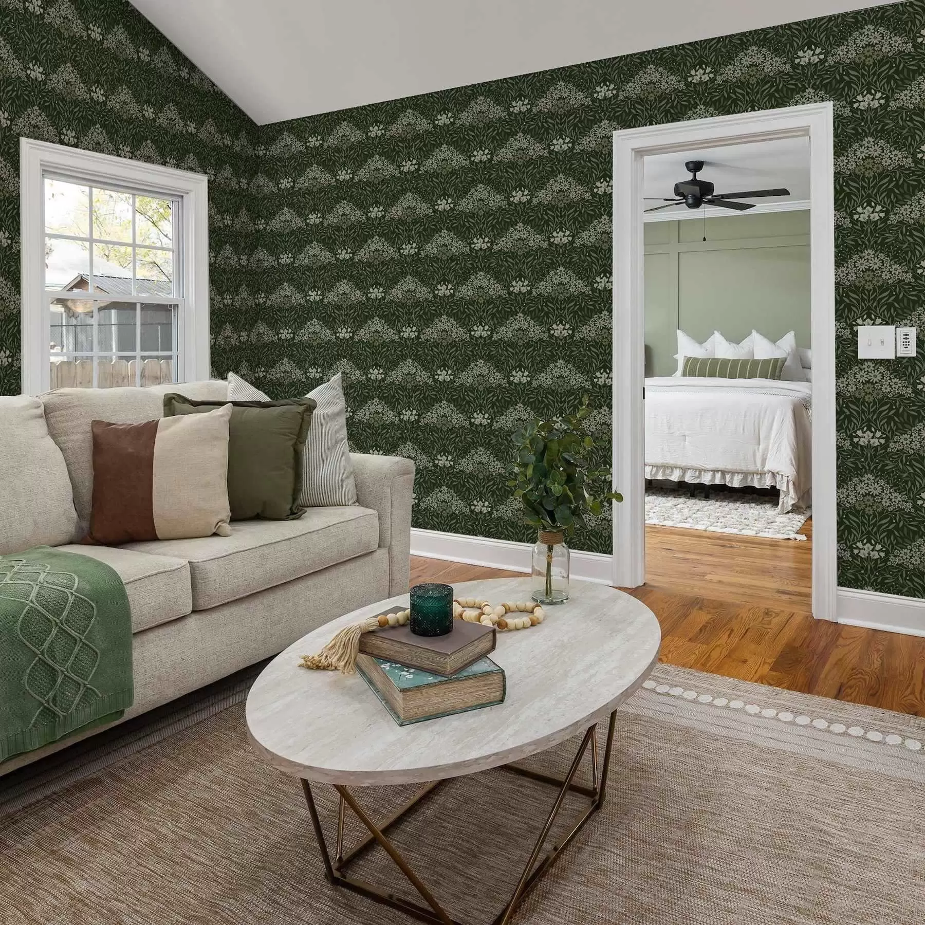 Шпалери Квіткова симетрія з квітами на темному тлі a00153