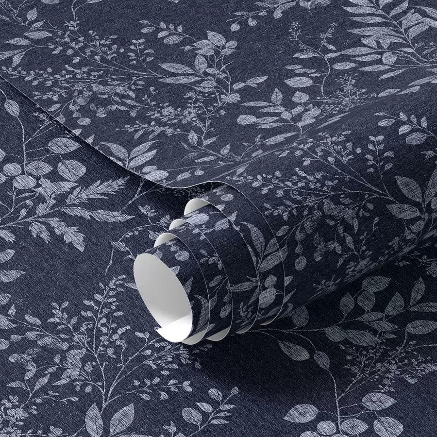 Шпалери Світлий ботанічний принт на темному тлі a00166