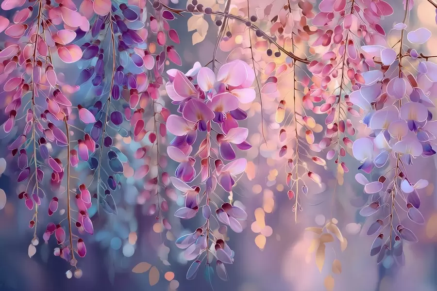 Шпалери Барвистий бузок у стилі акварелі w09103