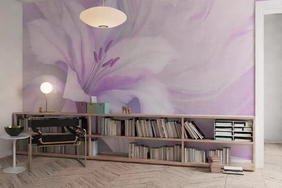 Шпалери Лілія квітка рідина абстракція абстракція, квіткові, фіолетові кольори w04006v1