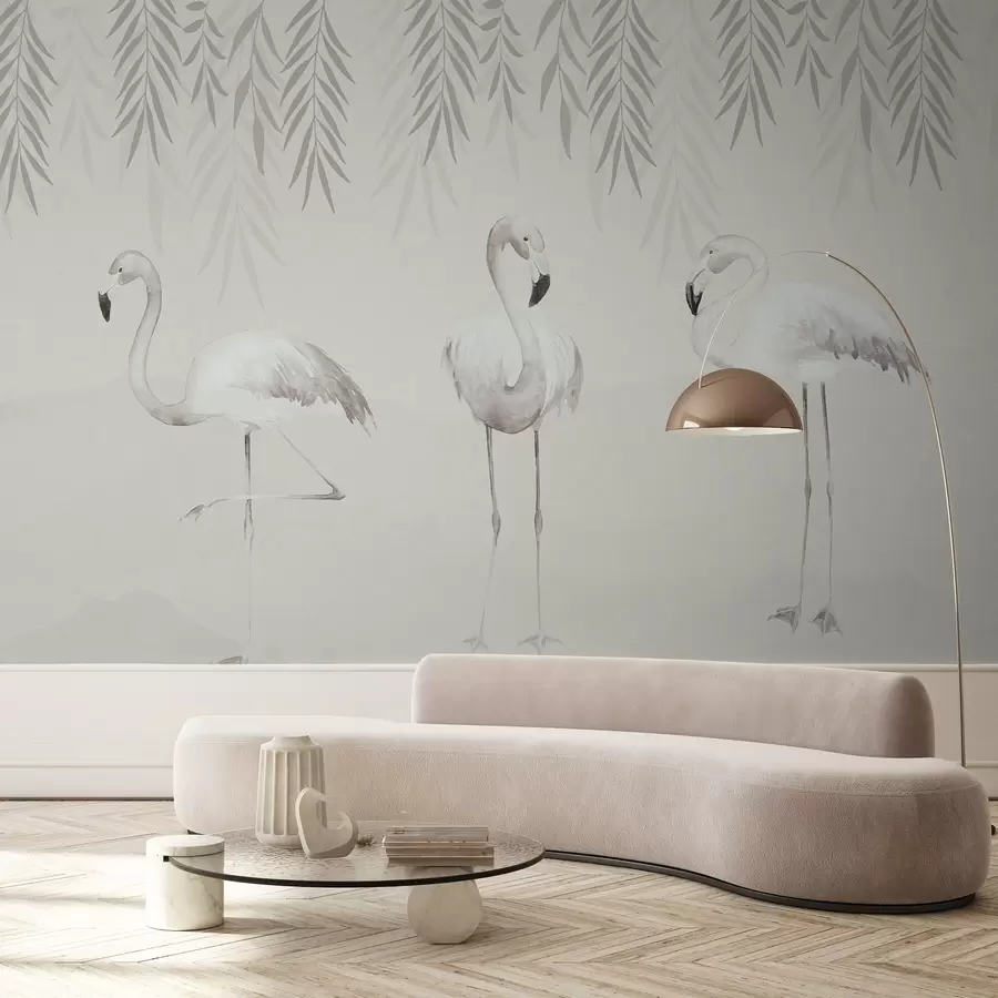 Шпалери Три фламінго w09168v2