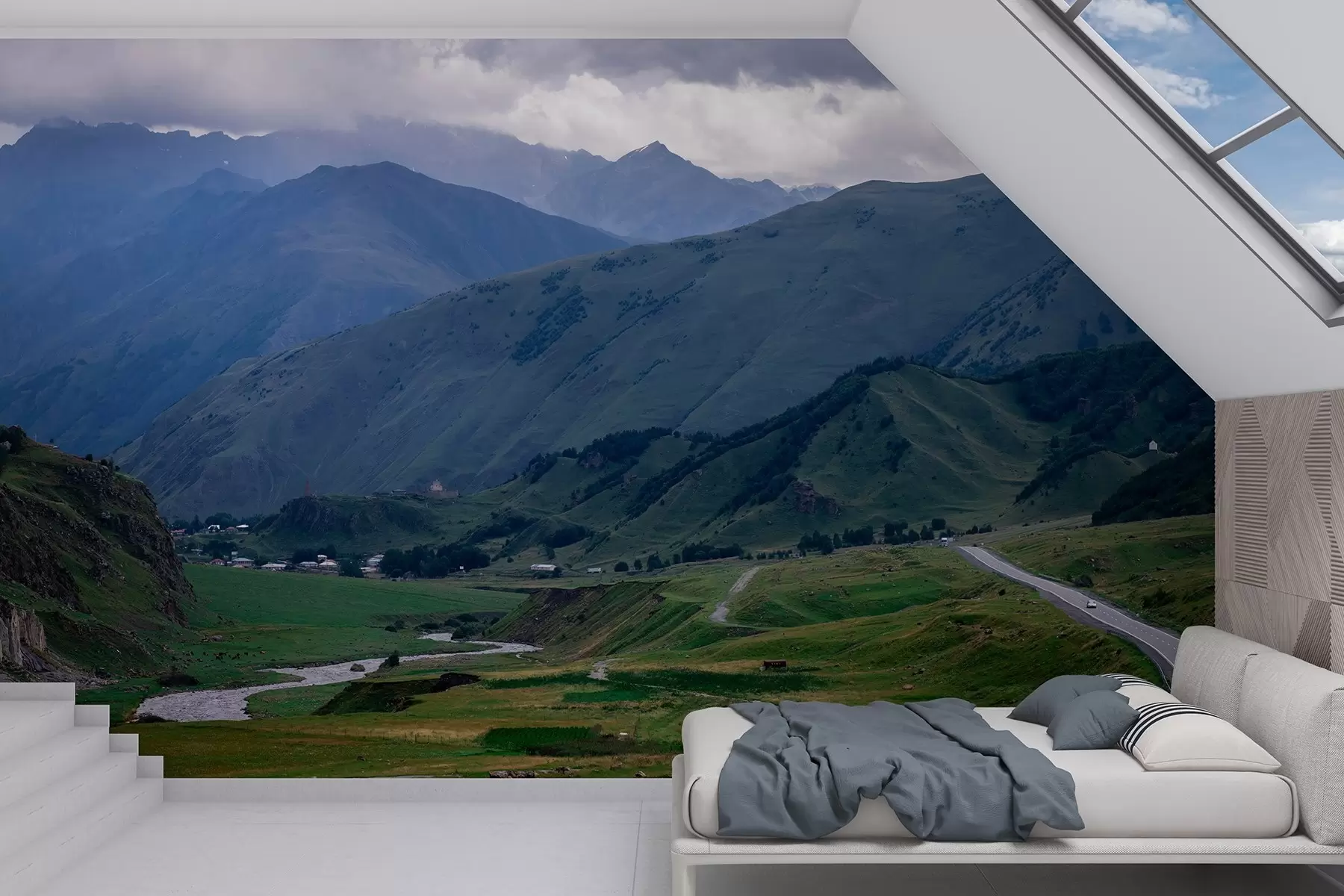 Шпалери Пейзажі Грузії, гори, автоподорож, реалізм w04097