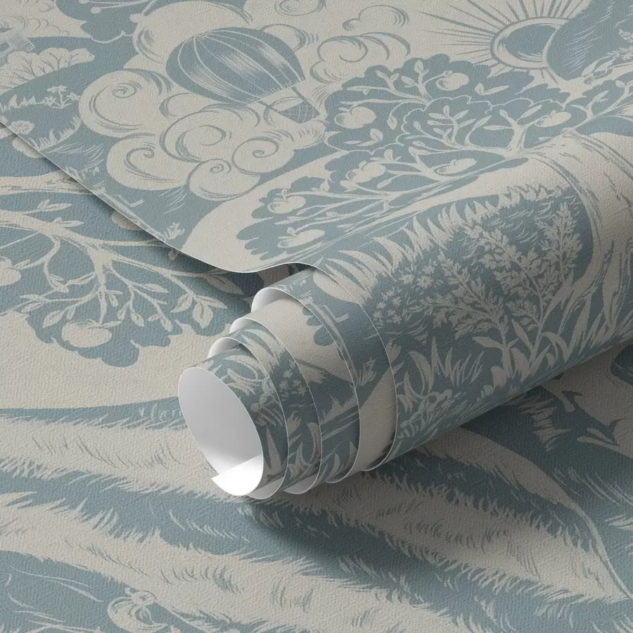 Шпалери Казковий ліс з тваринами в стилі дитячої ілюстрації a00172