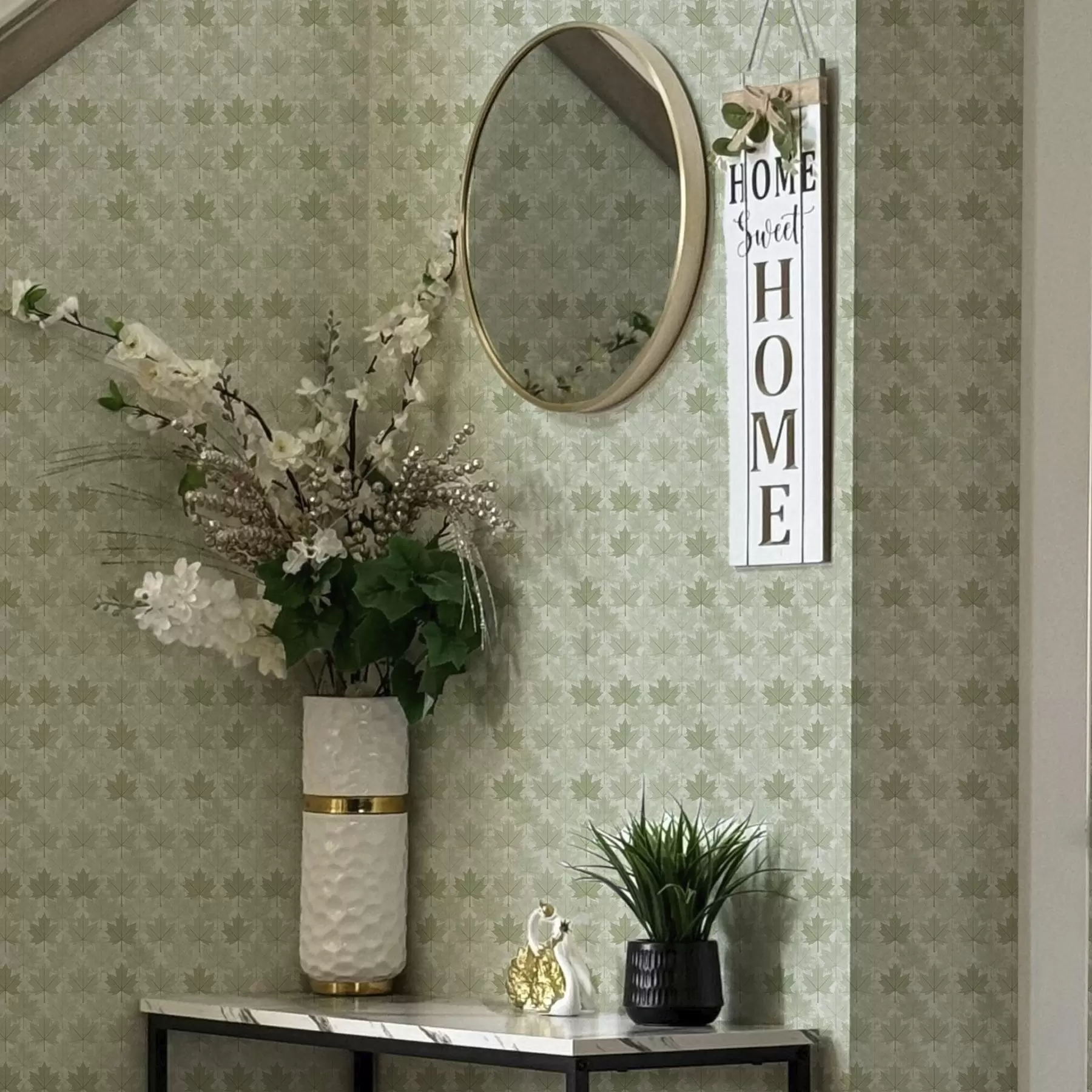 Шпалери Світлий візерунок з кленовим листям a00195