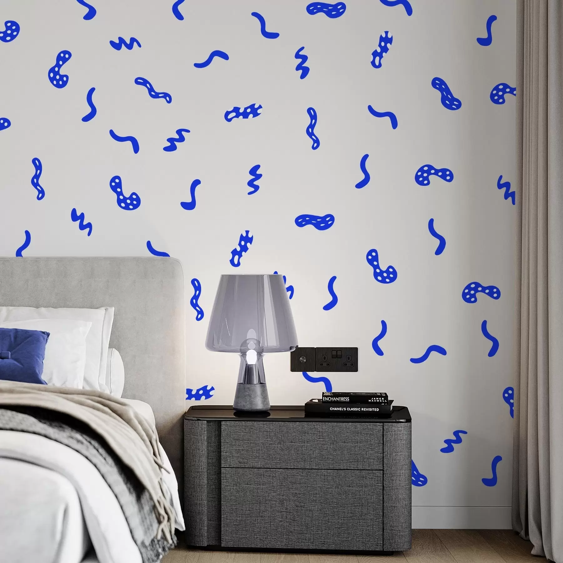 Шпалери Абстрактні сині кучері n00129